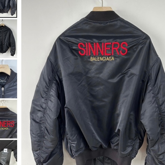 ❤️ BALENCIAGA “Sinners” Capsule Bomber Jacket. Men’s. 46 - Picture 1 of 7